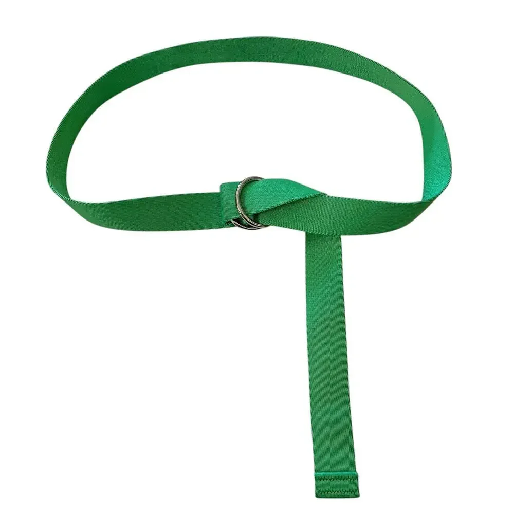 Ganni Island Green Webbing Double Ring Belt - One Size Fits Many